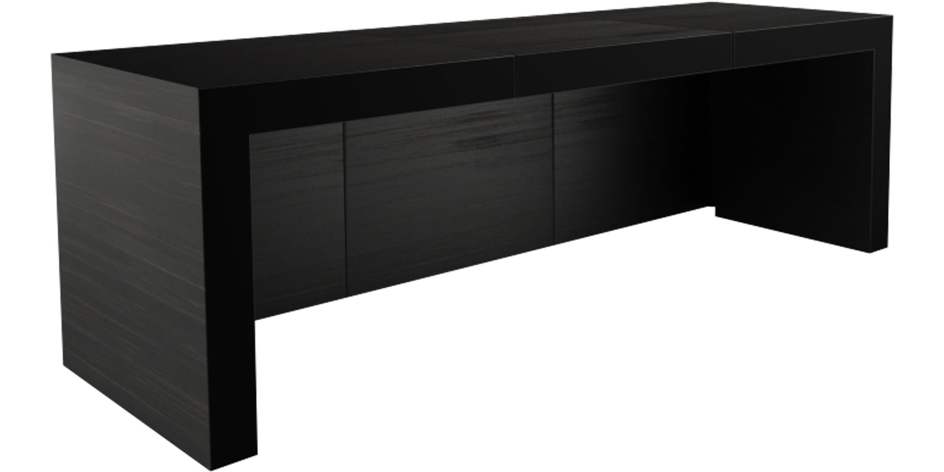 Schreibtisch hochglanz dunkles ebenholz design