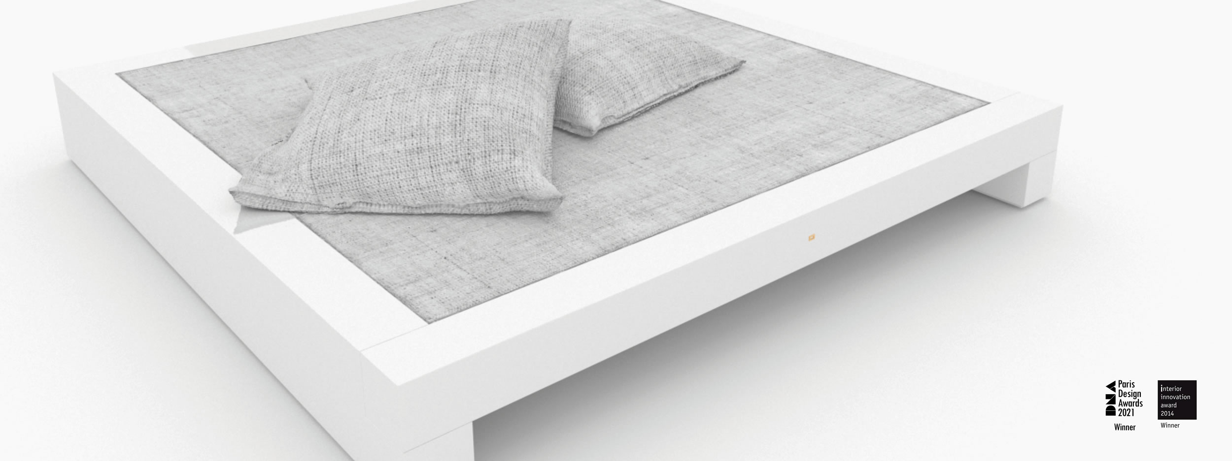 Bett flach weiss interiorstyle Schlafzimmer object design Betten FS 3 FELIX SCHWAKE RECHTECK