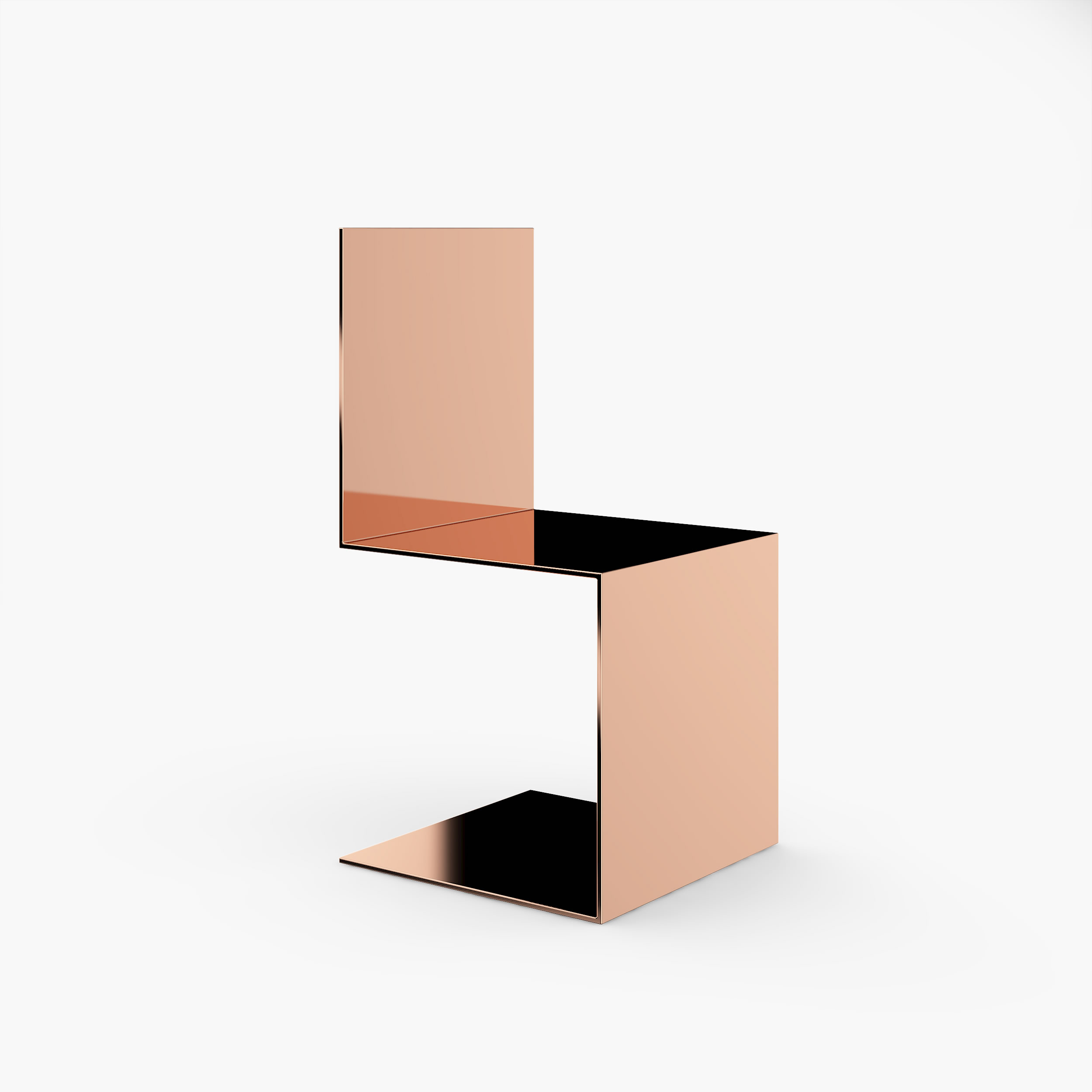 Freischwinger Stuhl Minimalistisches Design Rose Gold Felix Schwake 20 423 RECHTECK