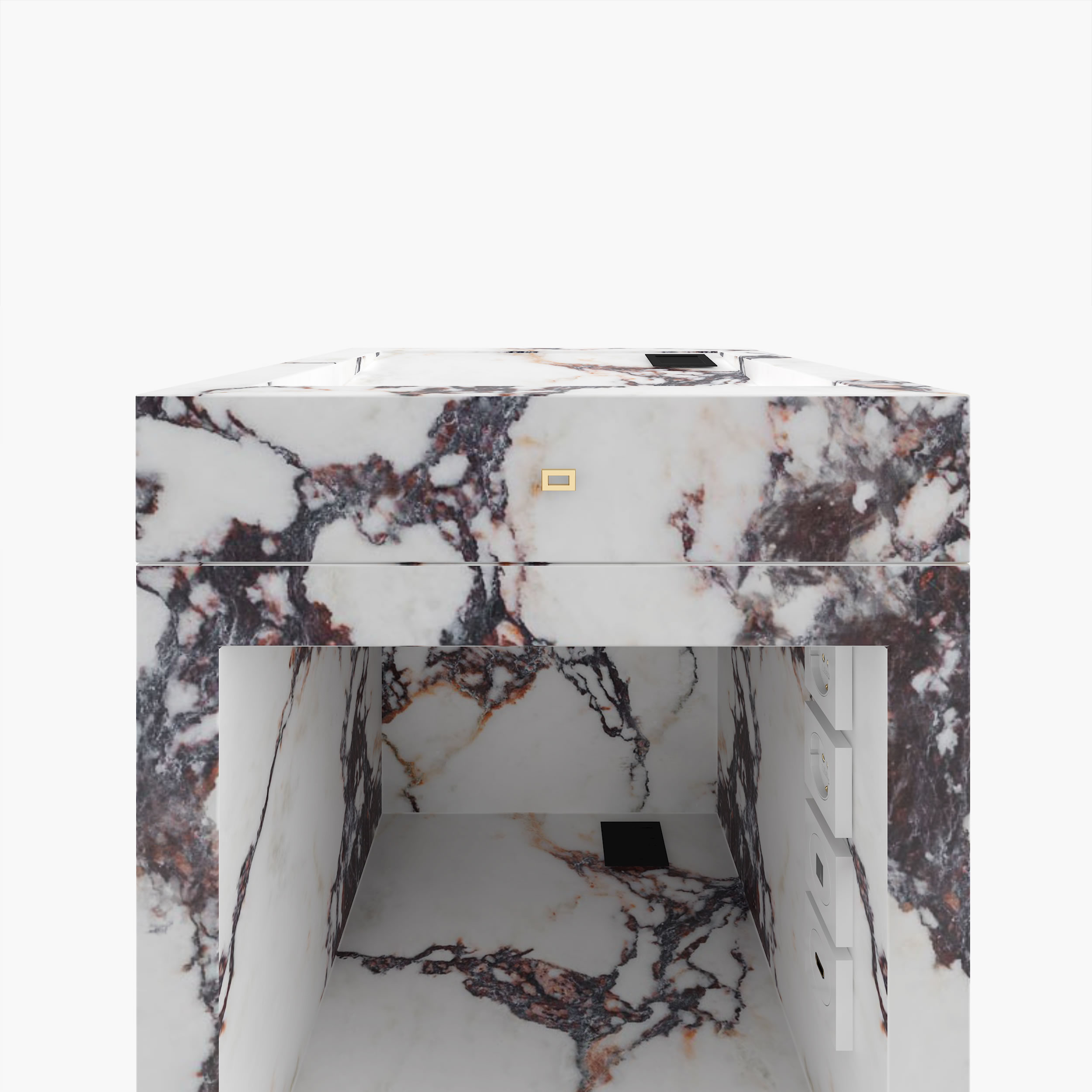 Pult Architectonic Luxury Furniture Marmor Rot Weiss Felix Schwake 20 425 RECHTECK
