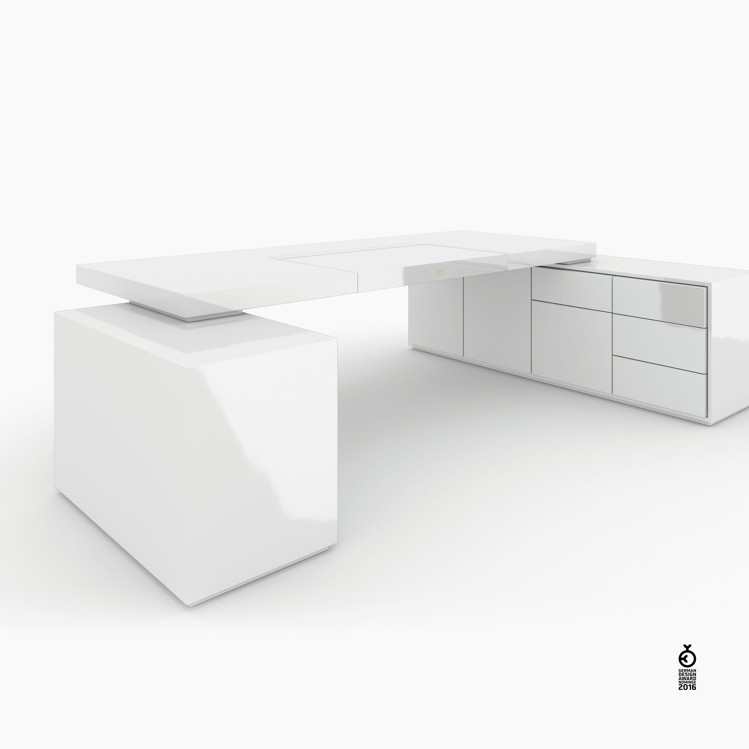 Schreibtisch scheiben und quader weiss bed room Chefzimmer minimalist design Schreibtische FS 95 FELIX SCHWAKE