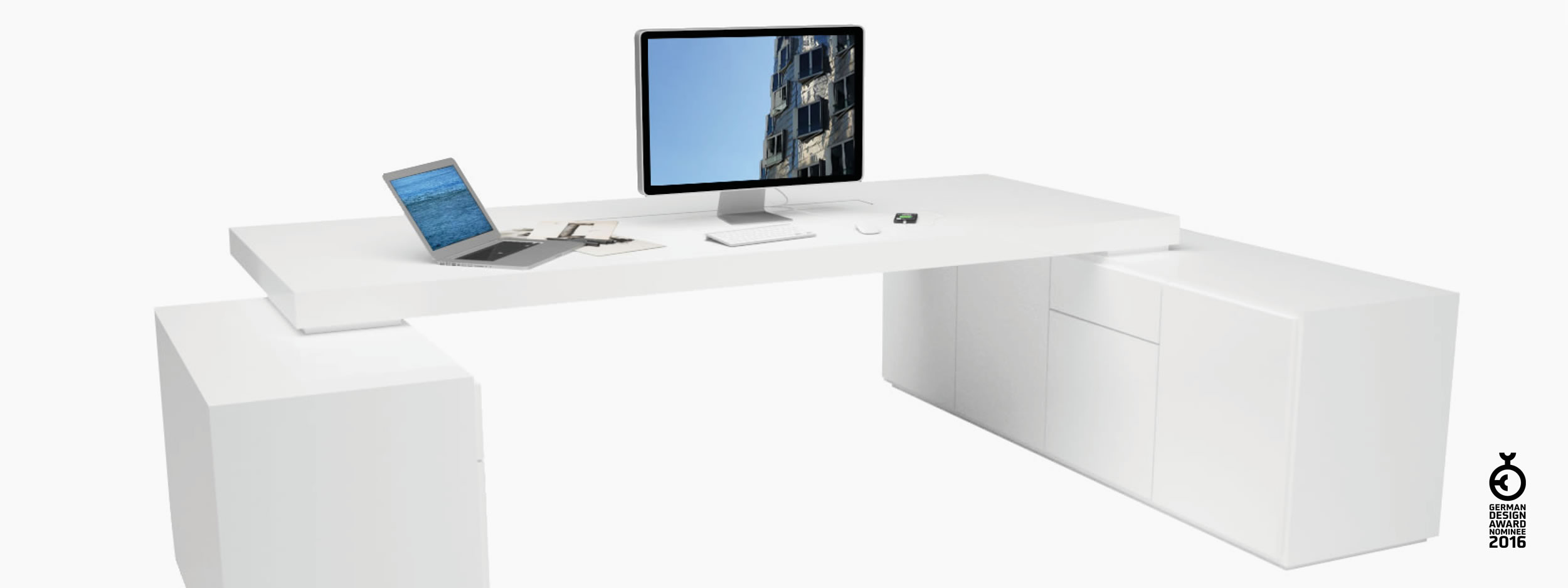 Schreibtisch scheiben und quader weiss master bedroom Chefzimmer design Schreibtische FS 95 FELIX SCHWAKE RECHTECK