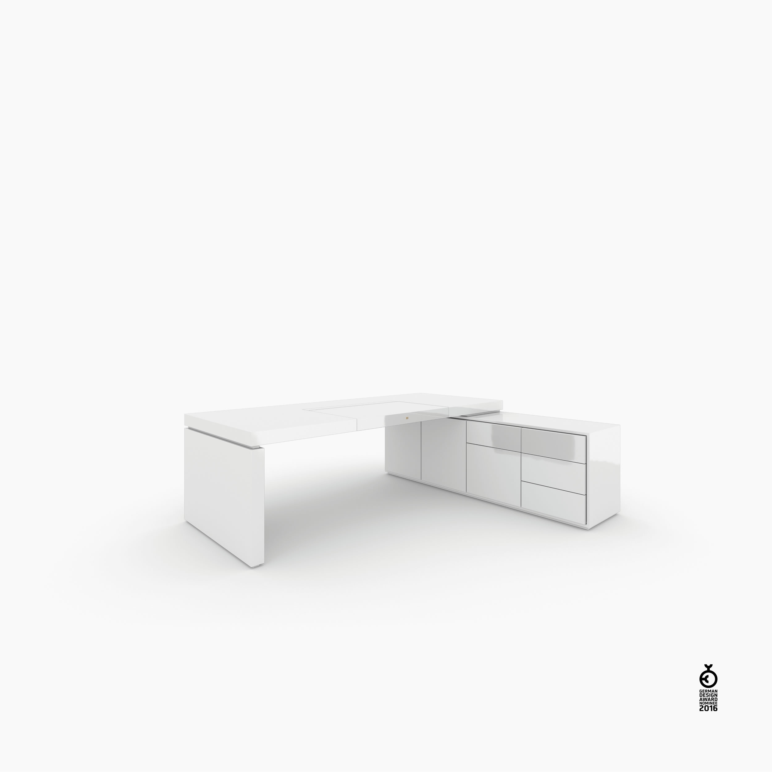 Schreibtisch scheiben und quader weiss white furniture Chefzimmer bespokedesign Schreibtische FS 94 FELIX SCHWAKE