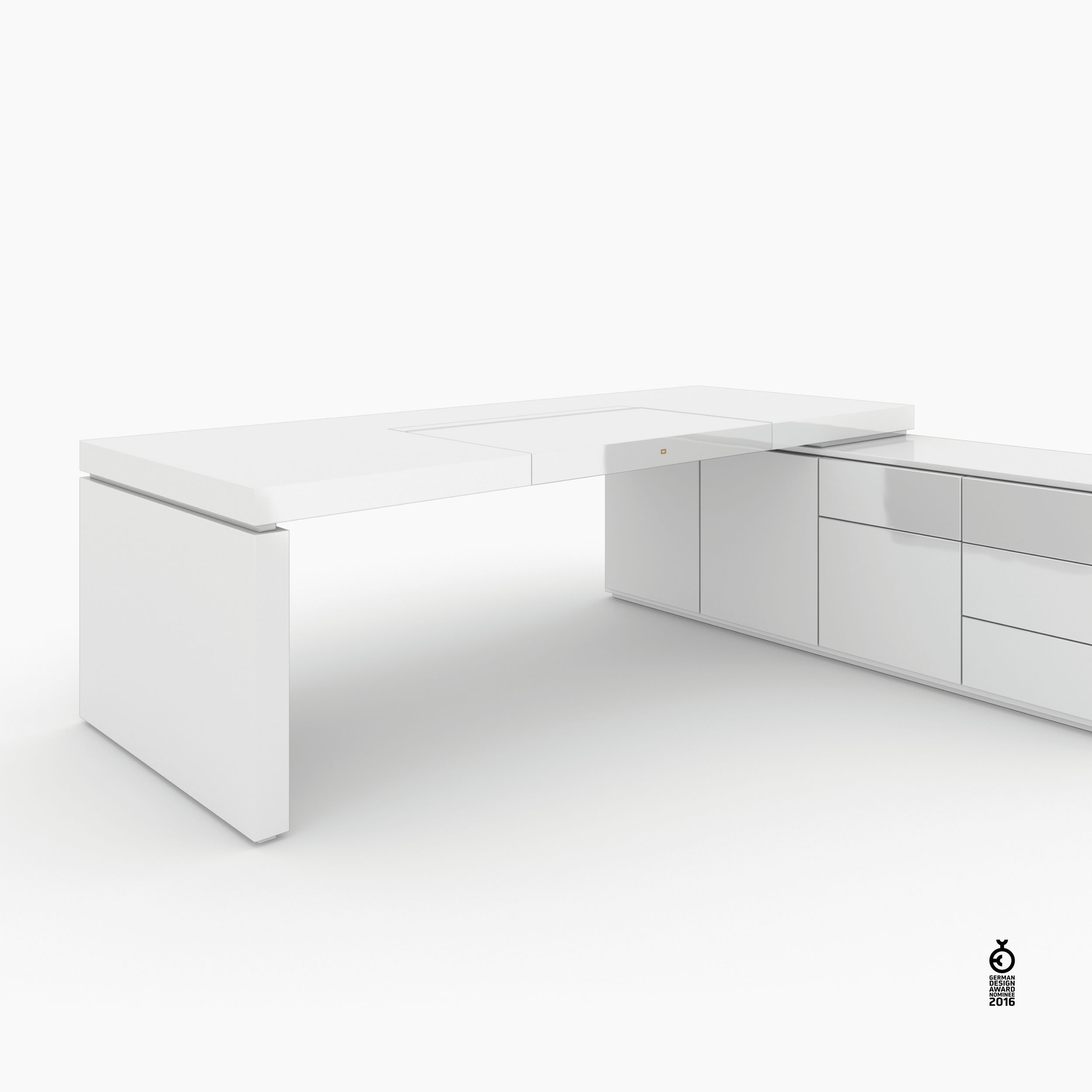 Schreibtisch scheiben und quader weiss white room Chefzimmer sculptural furniture Schreibtische FS 94 FELIX SCHWAKE