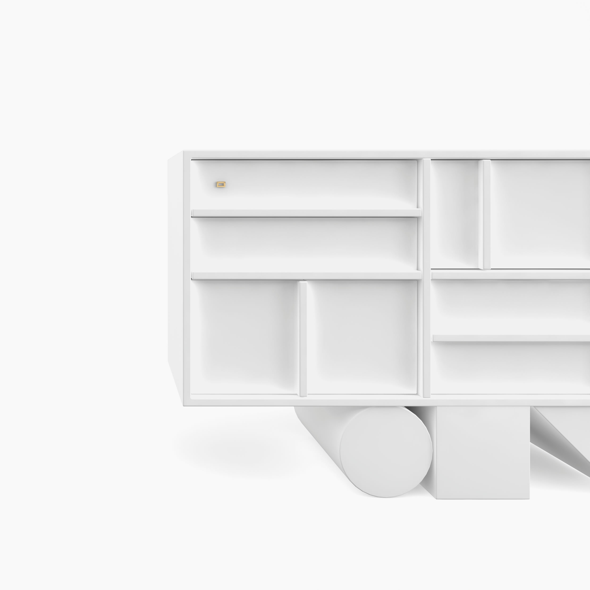 Sideboard wuerfel prisma zylinder weiss interior design Buero simple furniture Sideboards FS 13 FELIX SCHWAKE