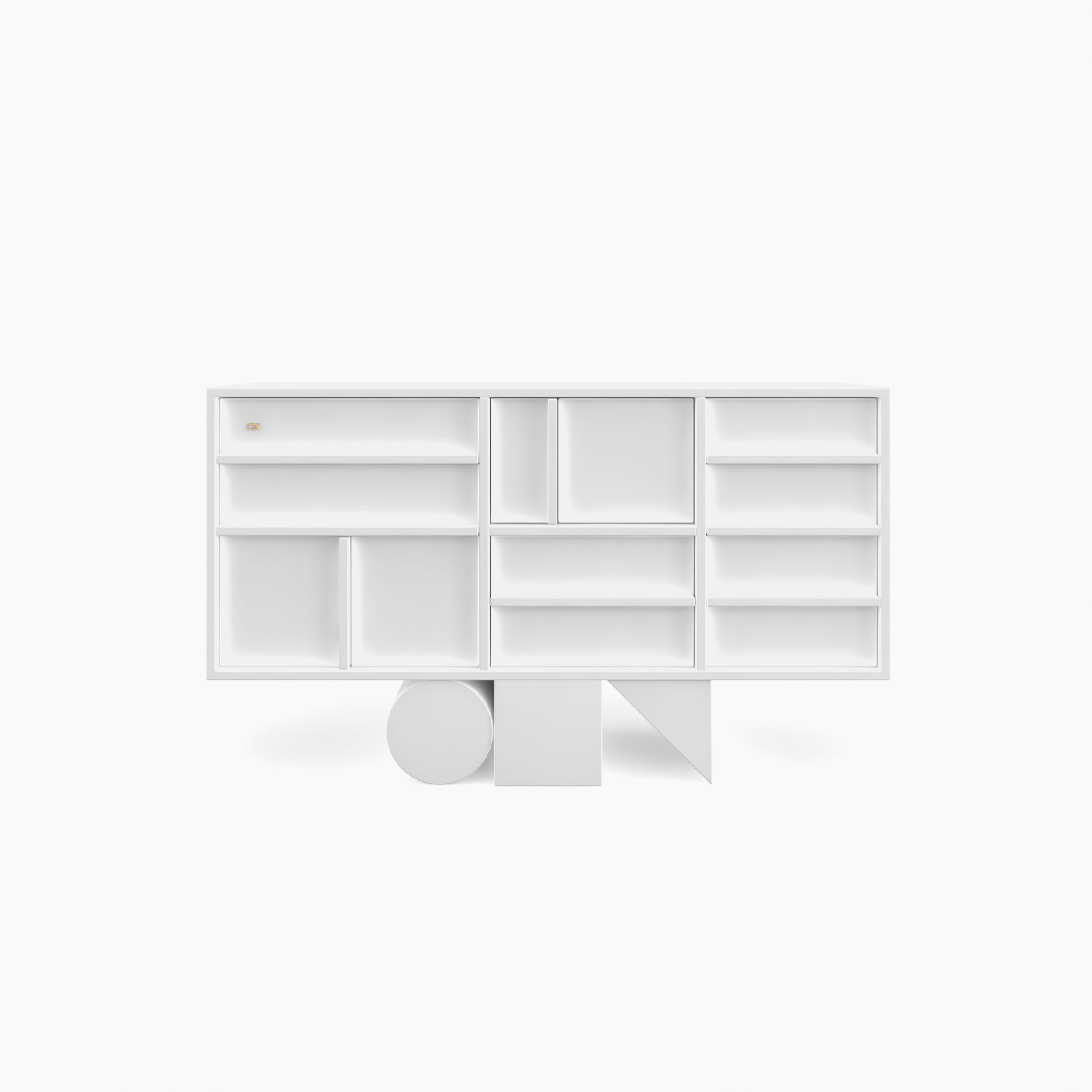 Sideboard wuerfel prisma zylinder weiss losangeles design Buero purist furniture Sideboards FS 13 FELIX SCHWAKE