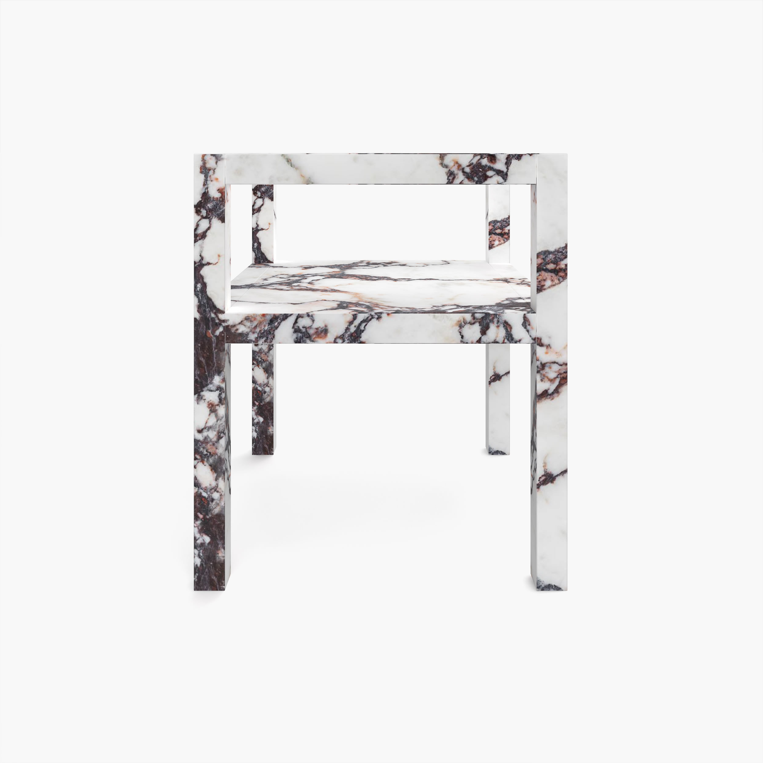 Stuhl Puristic Furniture Design Marmor Rot Weiss Felix Schwake 20 424 RECHTECK