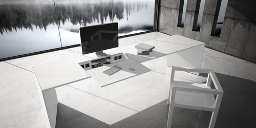 schreibtisch stuhl design armlehnen quadrat minimalistisch commentor