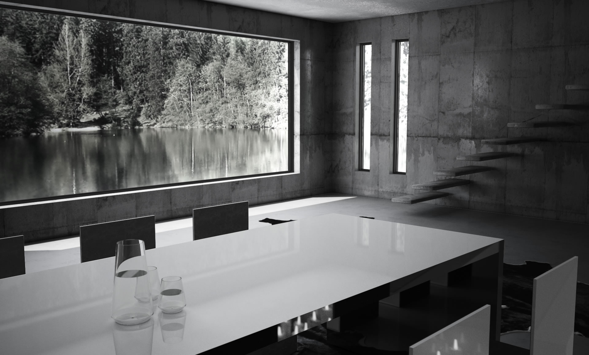 Tisch Küchentisch Esstisch schwarz-weiss lack edel modern minimalistisch Wangentisch