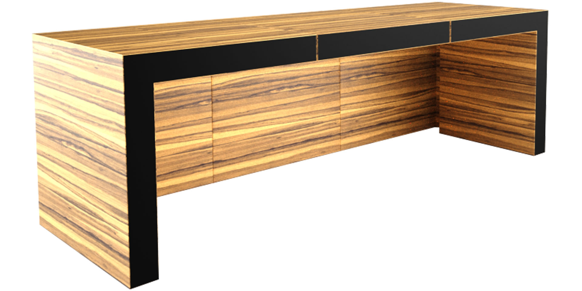 Schreibtisch helles zebrano-holz design